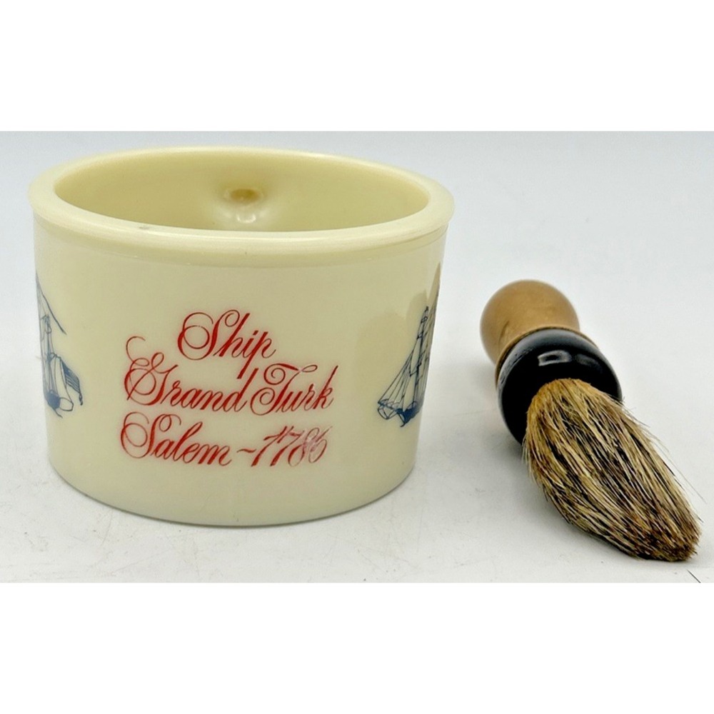 VTG Old Spice Shaving‎ Mug & Brush Cup Ship Grand Turk Salem 1786 Shulton USA